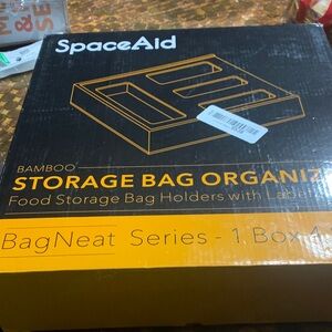 Bamboo Storage Bag Holder -